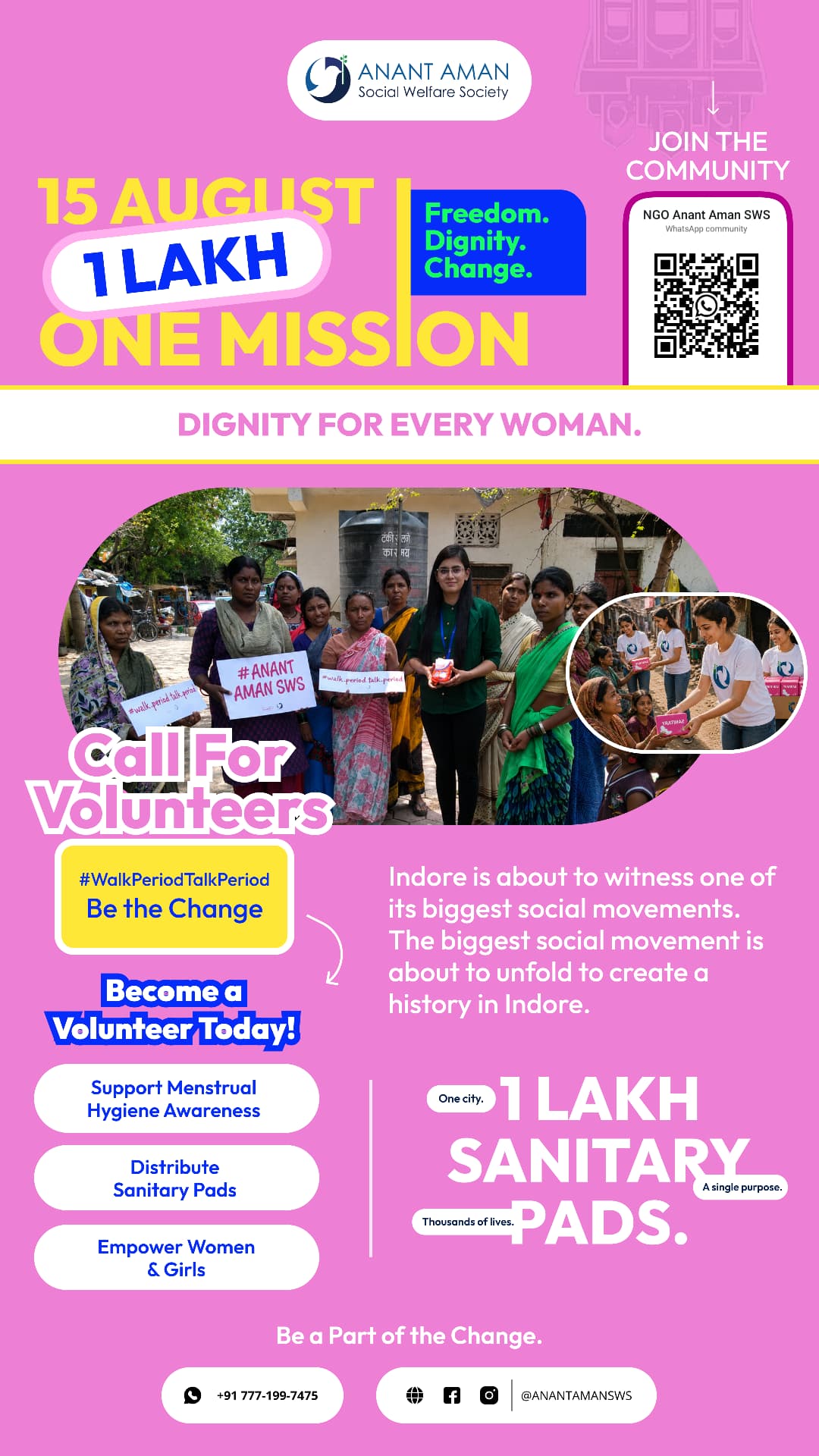 Volunteers with women from the community in Indore