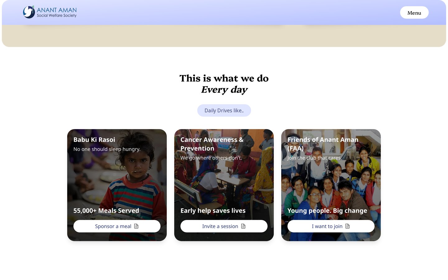 Impact — Anant Aman website