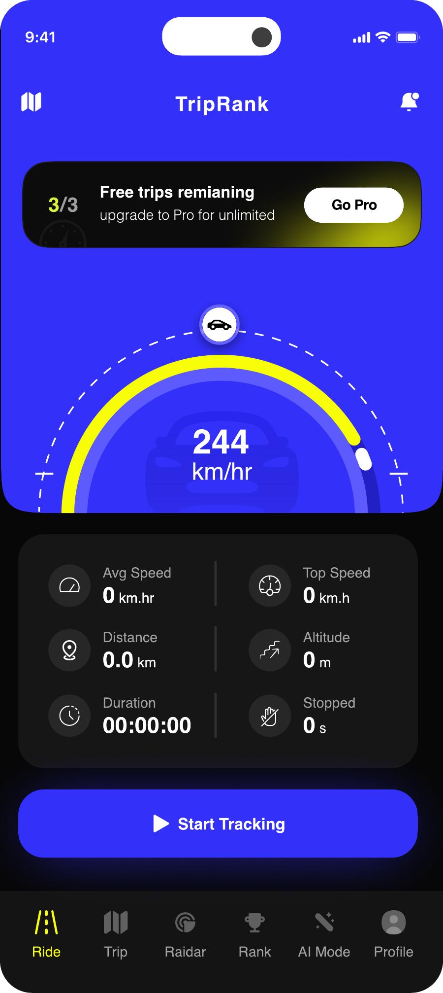 TripRank app screen