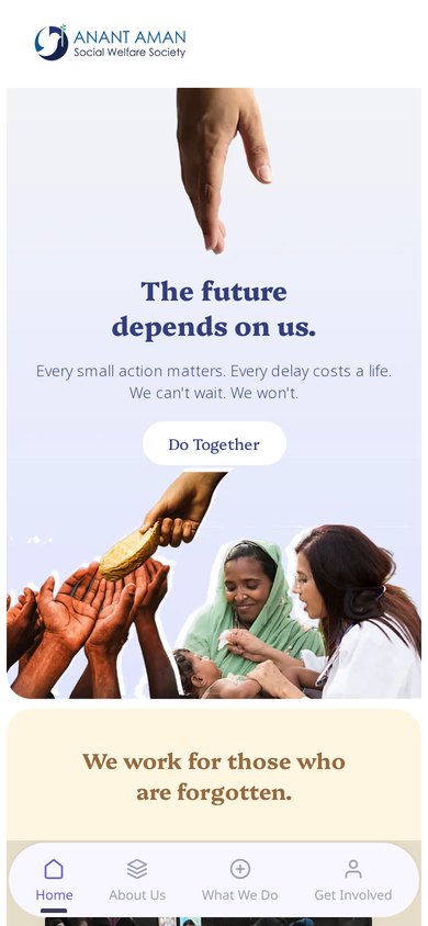 Impact & ask — Anant Aman mobile website
